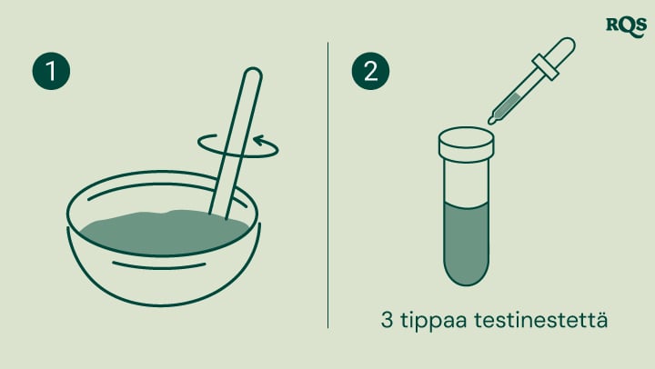 Askel askeleelta opas maaperän pH:n testaamiseen: sekoita maata ja vettä kulhossa, lisää 3 tippaa testiliuosta koeputkeen. Koeputki näyttää neutraalin pH:n 7,0, joka on ihanteellinen puutarhanhoitoon ja kasvien terveyteen.